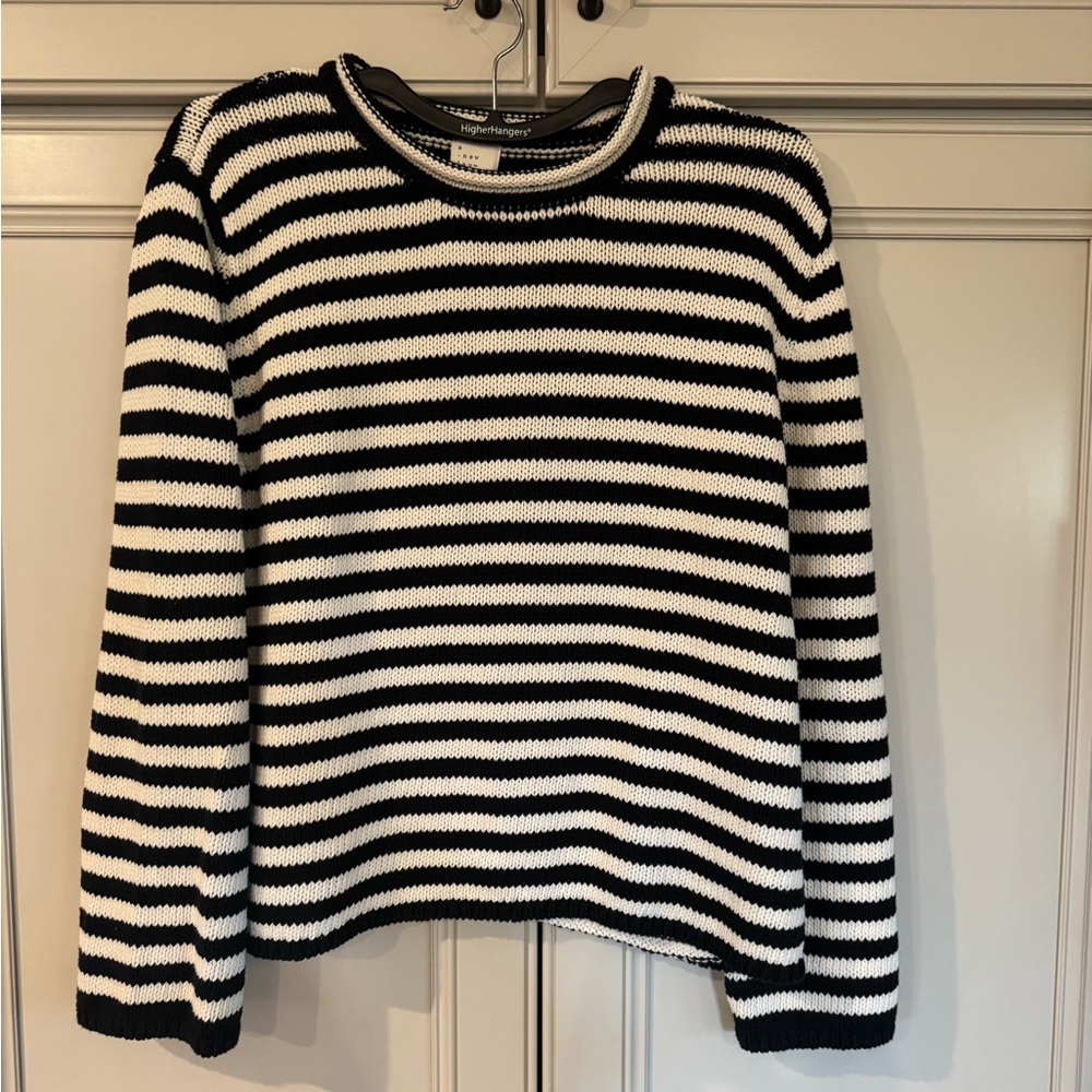 a new day Black and White Striped Sweater